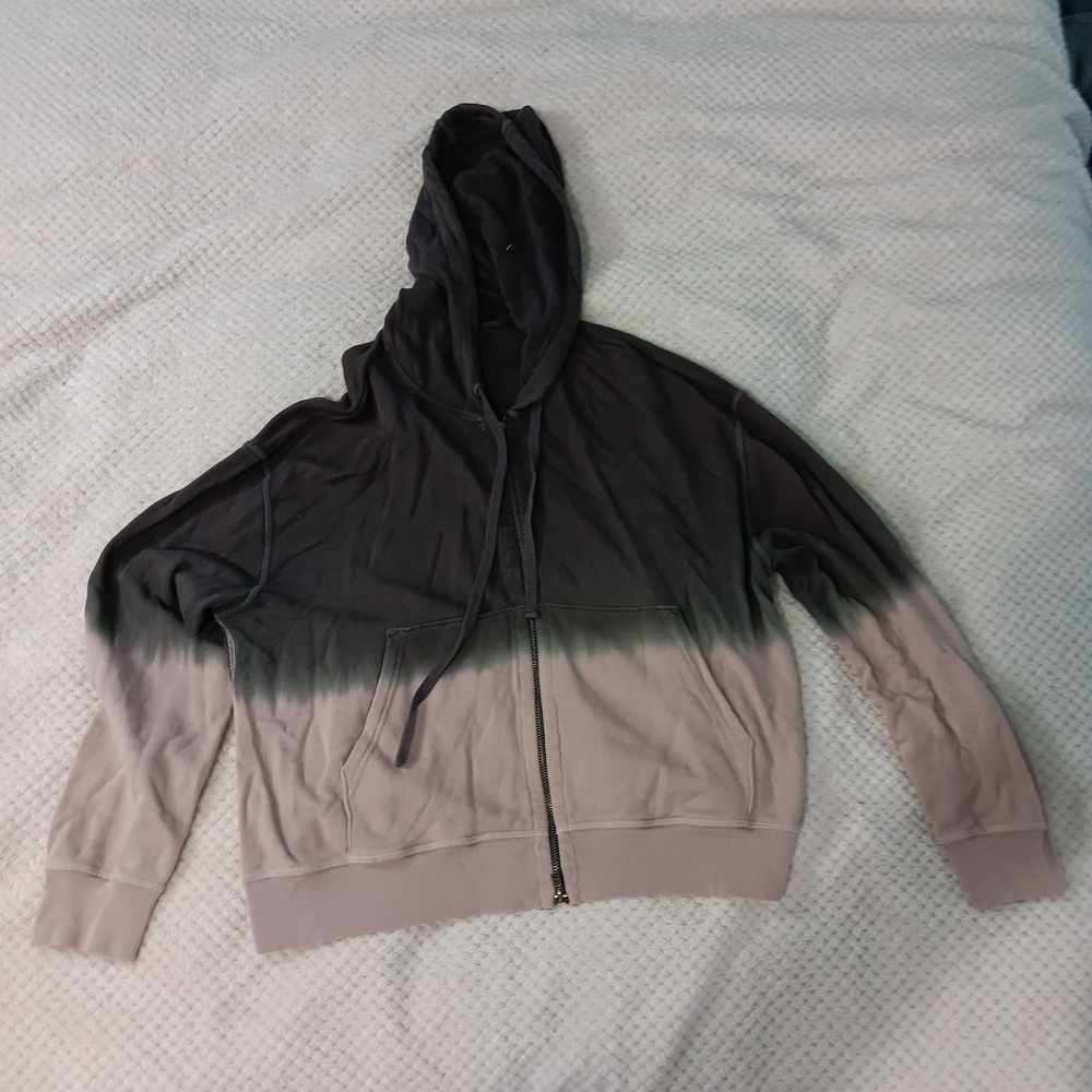 ATM Anthony Thomas Melillo French Terry Zip-Front Dip-Dye Hoodie Size‎ S